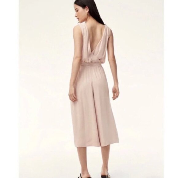 Babaton Aritzia Maximillian Jumpsuit Wide Leg Crop Denude Beige Taupe Size XS - Picture 15 of 15
